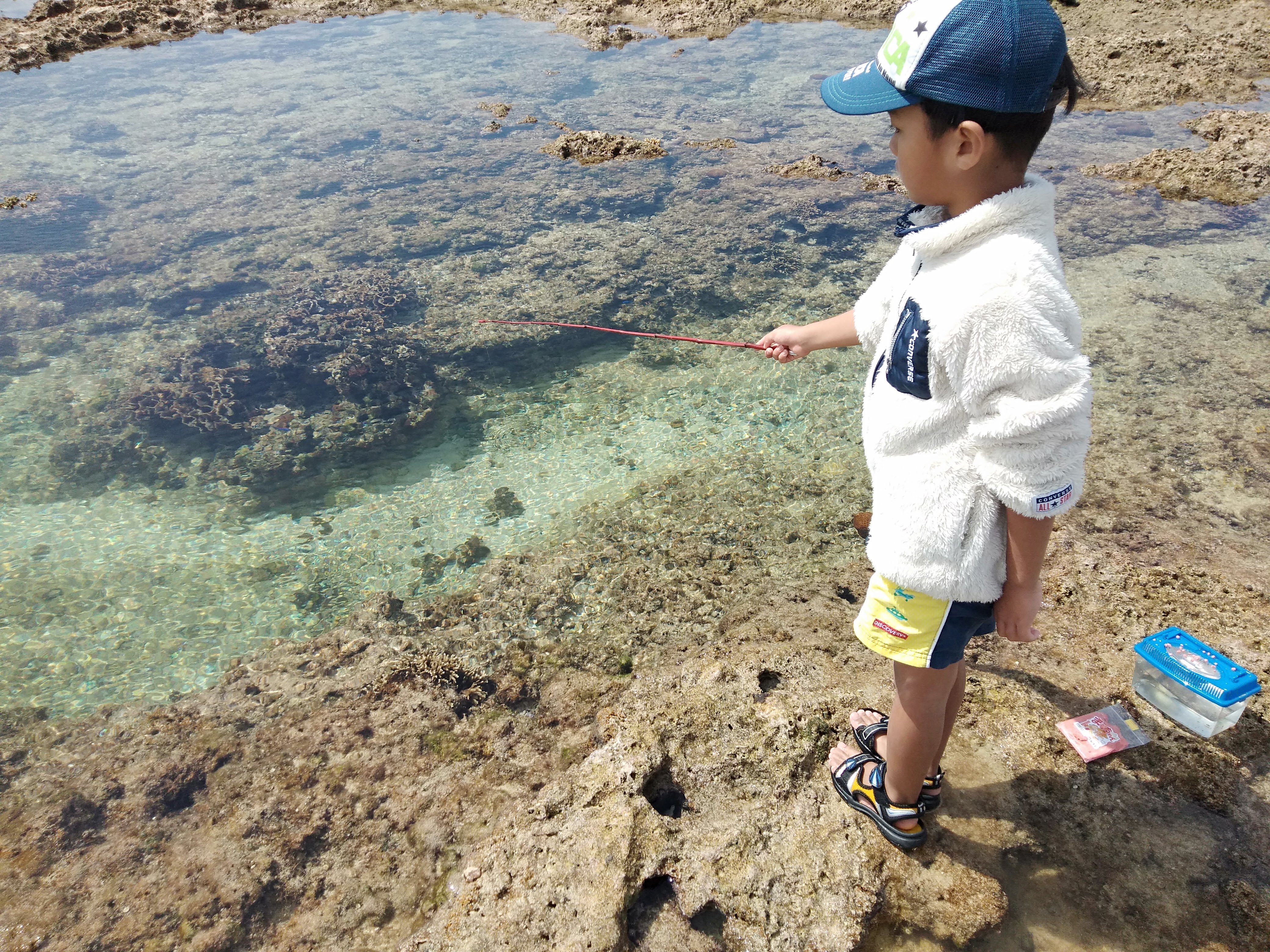 釣り初心者 沖縄で潮溜まりフィッシングに挑戦してきた 沖縄移住からの北海道東川町へ地方移住 らしく 生きる家族